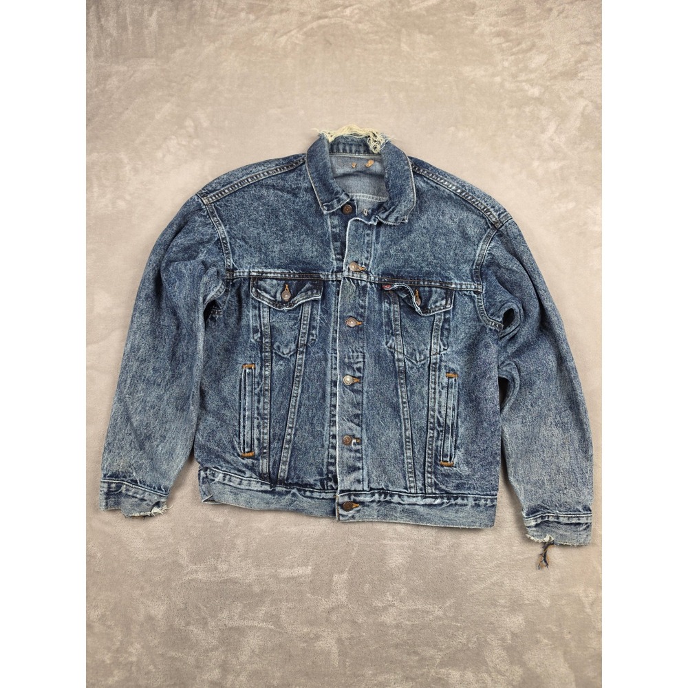 Vintage Levi's 70507-0227 Trucker Jacket Mens M Blue Denim Jean USA Made 1988